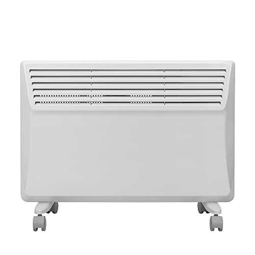 Devola Electric Panel Heater Low Energy Wall mounted Radiator 1500W, Eco Warm Energy Efficient Technology, Floor stand & wall mount, Adjustable Thermostat with Programmable Timer, Lot 20, DVS1500W