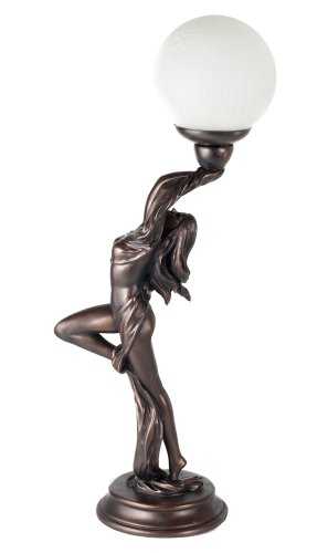 Julianna Art Deco Bronze Lighting Lady Draped With Scarf Lamp
