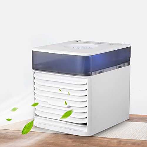 Portable Air Cooler, 4 in 1 Mini Air Conditioner,Desk Fan,Humidifier and 7 Colors Night Light, Portable Mini Air Condition, 3 Wind Speed Desktop Cooler Air Conditioner Fan