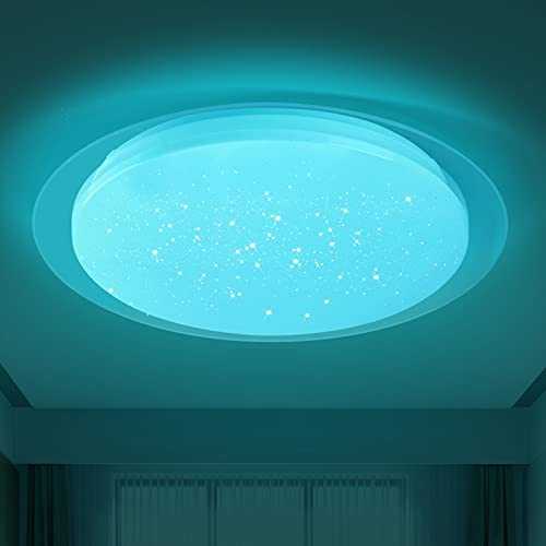 LED Ceiling Light,25W Modern Round Ceiling Lights with Remote Control, RGB Color Change Warm/Cool White Temperature,Family Party Star Lights