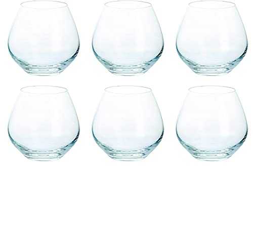 Bar Amigos® Set of 6 - Stemless Copa Gin and Tonic Glasses | G&T Cup Large Cocktail Party Balloon Glass | Lead Free Crystal | Dishwasher safe | 440ml