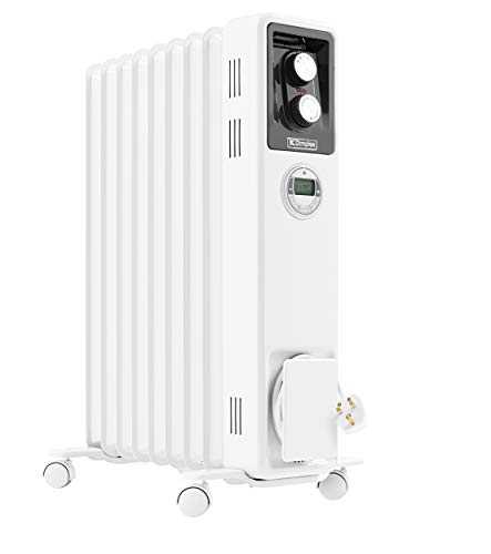 Dimplex 2kW Oil free Eco radiator with electronic 24 hour timer, LCD screen, thermostat and 3 heat settings, X-078117