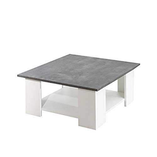 Symbiosis Square Coffee Table, White/Cement, 67 x 67 x 30.5 cm