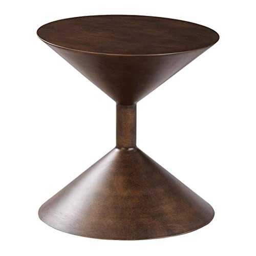 noyydh Hourglass Iron Side Table, Bedroom Bedside Table, Living Room Porch Mini Coffee Table, Simple Luxurious, 43x45cm (Color : Bronze)