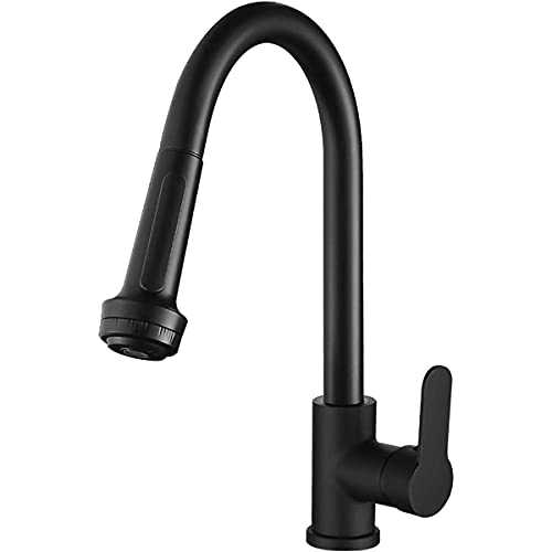 Touch On Kitchen Sink Faucets Kitchen Faucet 360°Swivel Pull Down Kitchen Tap with Pull Out Spray Kitchen Mixer Tap Single Handle Cold Water Kitchen Sink Faucet Easy to Install