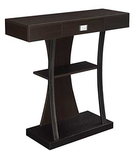 Convenience Concepts 111960ES 1-Drawer Harri Console Table with Shelves, Espresso