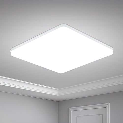 Yafido Ceiling Light Ultra Slim 48W 4320LM LED Panel Light Quick Installation Ceiling Downlight Daylight White 6500K UFO Lamp for Living Room Bedroom Kitchen Hallway Balcony 30*30*4cm Not-dimmable