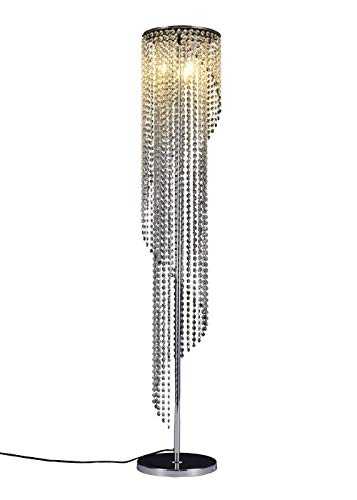 Surpars House Sparkling Elegant Raindrop Crystal Floor Lamp,Silver