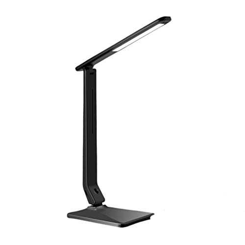 Desk lamp LED Eye Protection Table Lamp with USB Charging Port Adjustable Level 3 Brightness Touch Bedside Desk Lamp for Bedroom Office Bedside Table Lamp (Color : Black Size : Touch switch)