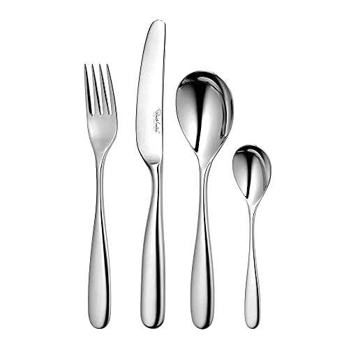 Robert Welch Stanton Bright Cutlery Set, 24 Piece for 6 People. Made from Stainless Steel. Dishwasher Safe.
