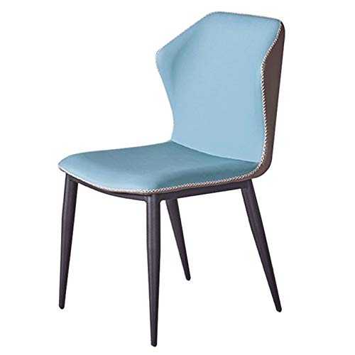 HYLWZ Kitchen Dining Room Furniture Chairs Modern Leather Dining Chair Water Proof Leather Side Chair With Metal Legs Living Room Bedroom Kitchen Chair (Color : Blue)