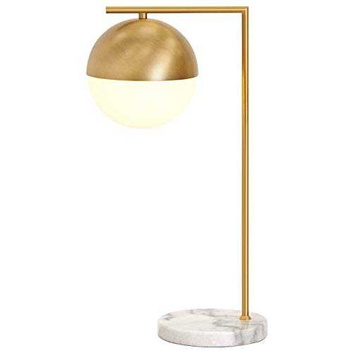 TJZY Table Lamp Simple Modern Marble Brass Glass Table Lamp American Bedroom Living Room Study Bedside Lamp Luxury Table lamp