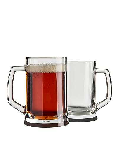 Pasabahce 2 Pack of Traditional German Tankards 500ml Stein Beer Lager Party Mug Glasses