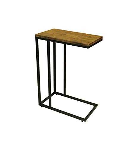 ASPECT Bellini Wooden Top Sofa Side End Laptop Table, Engineered Wood, Vintage/Black, 46x26x66.5(H) cm