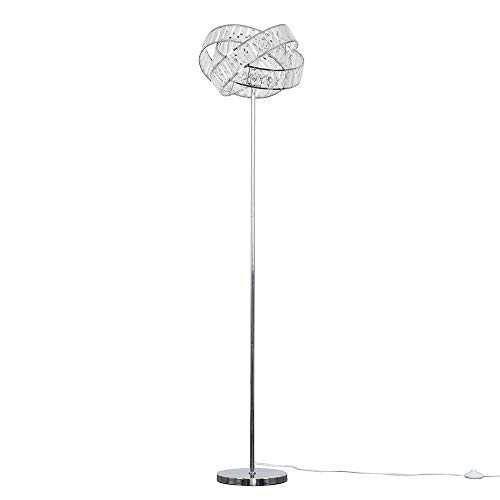 Modern Polished Chrome & Clear Acrylic Jewel Intertwined Rings Design Floor Lamp - Complete with a 6w LED GLS Bulb [3000K Warm White]