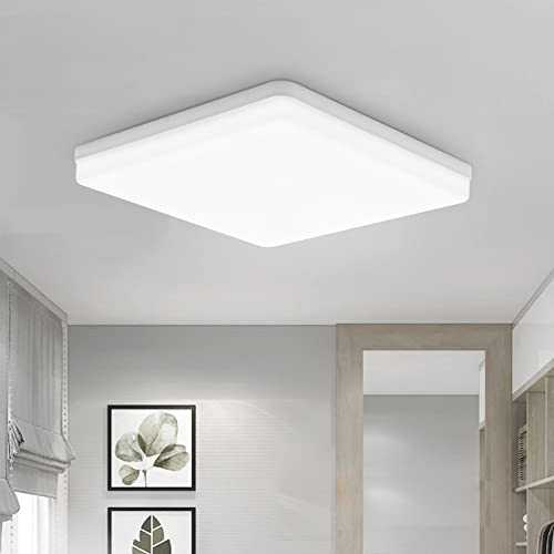 Combuh Ceiling Light LED 48W 4320Lm Easy to Install Ceiling Lamp for Modern Bedrooms Living Rooms Kitchen Daylight White 6500K Square Ø30CM