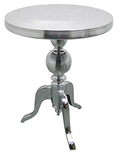 Middle-England 54cm Round Aluminium Pedestal Table Wine Lamp Side End Occasional Bistro Table