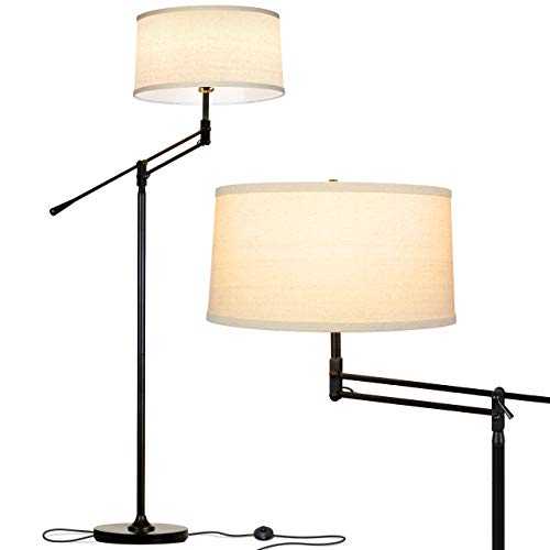 Brightech Ava Industrial Floor Lamp - Standing Lamp for Bedroom That Matches Your Farmhouse, Rustic Style - Height Adjustable,Tall Pole Lamp for Living Room Lighting - Elegant Light for Office