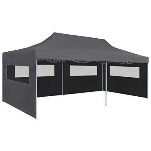 vidaXL Folding Pop-up Party Tent with Sidewalls 3x6m Anthracite Gazebo Marquee