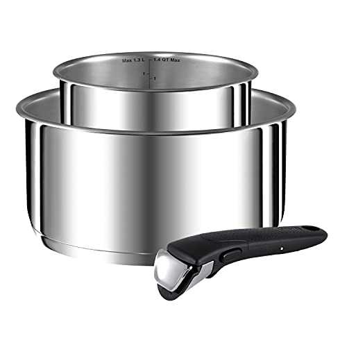 Tefal Ingenio Preference L9408802 Saucepans Stainless Steel 16/20 cm (1.5/3 L) with Removable Handle for Induction