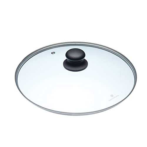 MasterClass KitchenCraft MCGLLID28 Glass Saucepan Lid Designed to Fit 28cm Saucepans and Frying Pans, 28 cm