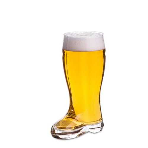 bar@drinkstuff Glass Beer Boot 1 Pint - 19.5cm Glass Boot Holds 700ml to the Brim