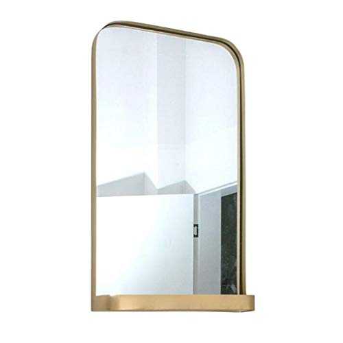XWZH Mirrors for Wall Mirrors for Living Room Wall mirror Home & Kitchen Home Décor Modern Minimalist Bedroom Mirror Bathroom Bathroom Mirror with Shelf Gold Mirrors Wall-Mounted Mirrors