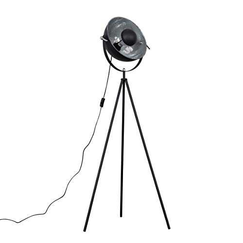 Retro Photography Style Tripod Floor Lamp in a Black Metal Finish