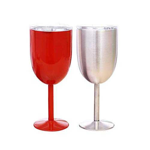 KJGHJ Wholesale 10oz Goblet Double Wall Champagne Glass With Lid Stainless Steel Wine Tumbler 9 Colors For Party, Wine Tumbler (Capacity : 10oz, Color : 20pcs)