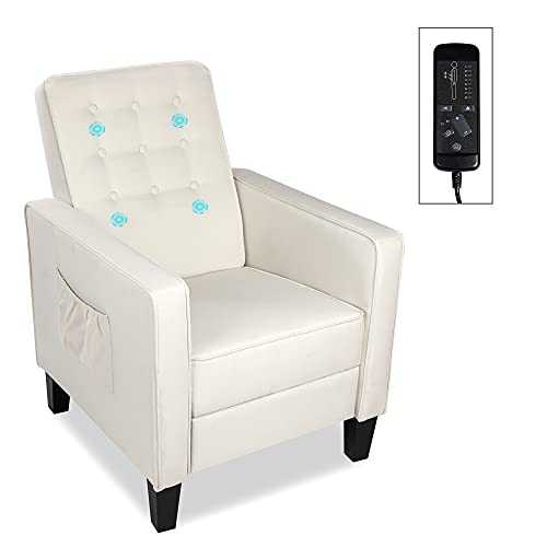 TOLEAD Recliner Chair Modern Massage Armcair Adjustable Footrest, Comfy Fabric, Suitable for Living Room, Bedroom, Home Theater,Beige
