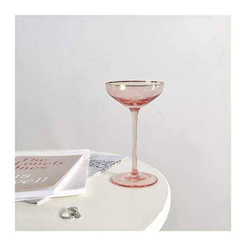 KJGHJ Nordic Style Web Celebrity Sweet Glass Champagne Glass Ice Wine Glass Cocktail Glass Pink Crystal Goblet, Champagne Flutes (Capacity : 101 200ml, Color : 2PCS)