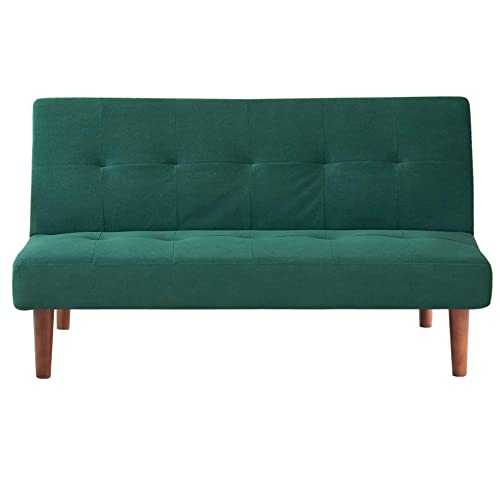 Warmiehomy Modern Fabric Sofa Bed 2 Seater Recliner Lounge Couch Recliner Chair Sleeper Settee Living Room Sofa Click Clack Mechanism Home Office Furniture (Green)