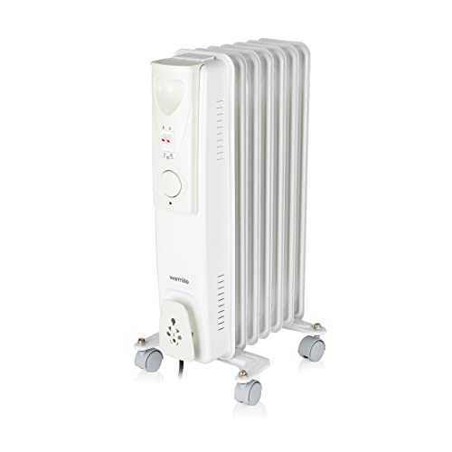 Warmlite WL43003YW 1500W Oil Filled Radiator with 3 power Settings and Adjustable Thermostat, White