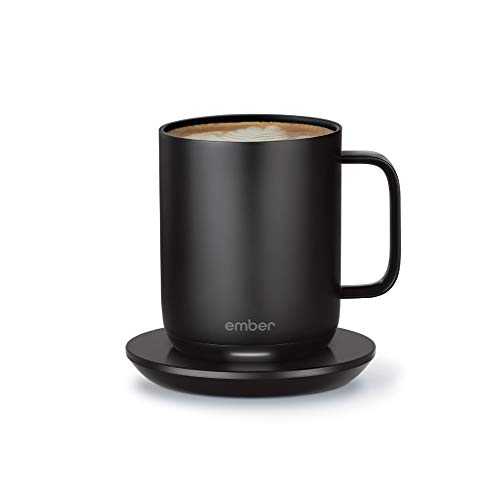 New Ember Temperature Control Smart Mug 2, 295 ml, Black, 1.5-hr Battery Life – App-Controlled Heated Coffee Mug – Improved Design