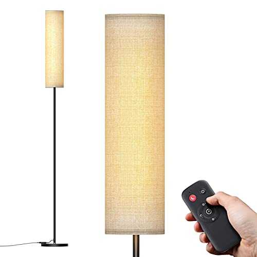 Floor Lamp, Remote Control LED Lamp for Bedroom, Standing Lamp Reading Light with Timer, 4 Color Temperatures & Night Light Mode Adjustable Floor Lamps with Stepless Dimming for Living Room, Office.