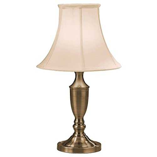 Carissa Antique Brass Table Lamp with 31cm Bowed Cream Cotton Shade