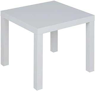 Ameriwood Home End Table, Wood, White, 20 in x 17.5 in (D x W x H)