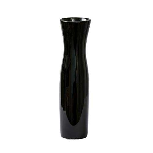 ufengke Small Modern Black Porcelain Vase,Stylish cheongsam Ceramic Flower Vase, Simple Vase Ideal Decoration For Household,Office,Wedding,Party