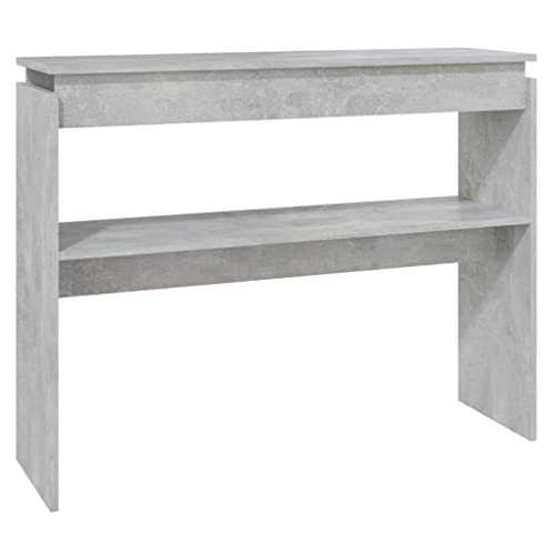 vidaXL Console Table Modern Home Hallway Living Room Furniture Accent Couch End Side Hall Table Console Storage Cabinet Chipboard Concrete Grey