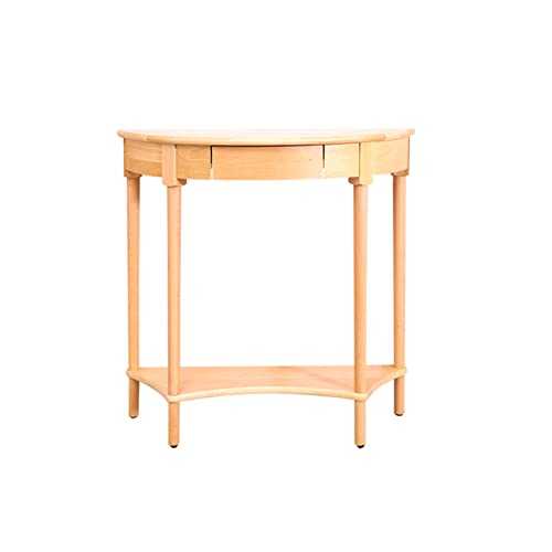 PETAAA Side Tables Console, 2-layer 4-Legs Half Moon Tables Sofa Tabless with Drawers and Plastic Footpads, Living Room Bedroom Corner Tables, 89 * 35 * 85CM(Size:89 * 35 * 85CM)