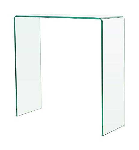 GlassTablesOnline Curved Glass Console Table Small - 80cm Length x 30cm Width x 80cm Height