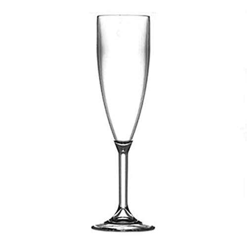 Polycarbonate Champagne Glasses, 12 Pack | Catering Quality Plastic Glassware - Reuse Over 1000 of Times | Virtually Unbreakable - Tough Polycarbonate