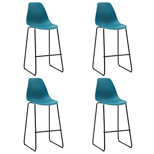 Table & Bar Stools Bar Chairs 4 pcs Turquoise Plastic