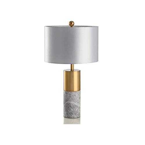 Zanzan Bedside Lamp Marble Table Lamp, Recessed LEDs E27，Decorative Lamp For Living Room Bedroom Table Lamp Bedside Lamp Hotel Lamp 110V~240V Nightstand Lamp (Color : Gray- lamp body- l)