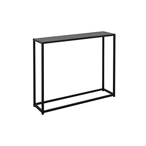 Jren-zk Metal Console Table, Slim Bar Table 60/80/100/120cm Long Rectangular Table Thick And Durable Sofa Side Table For Entrance Hallway Hotel(Size:100 * 25 * 75CM,Color:Black)