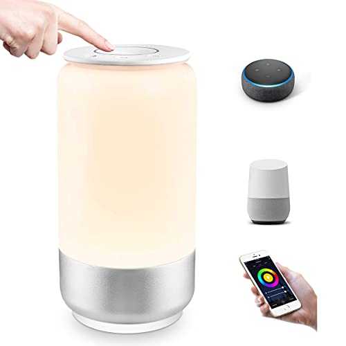 Lepro WiFi Smart Bedside Table Lamp, Compatible with Alexa and Google Home, Voice Control LED Night Light, Dimmable White & RGB Colour Changing Touch Lamp for Kids, Bedroom and More (2.4GHz Only)