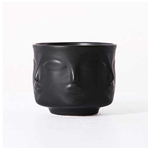 Ardax Black Ceramic Decorative Bowl with Face Pattern,Jewelry and Key Holder,Home Décor Vase for Living Room