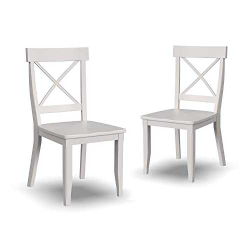 Home Styles 1 Pair of Dining Chairs, Wood, White, No Size