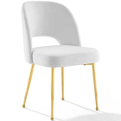 Modway Dining Room Side Chair, Fabric, White