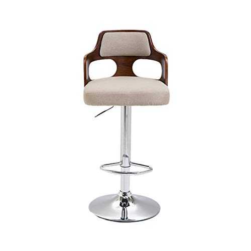 High Back Chair Arm Chair Swivel Chair Fabric Bar Stools Adjustable Height Bar Stools With Arms (Color : Gray, Size : 60-80cm)